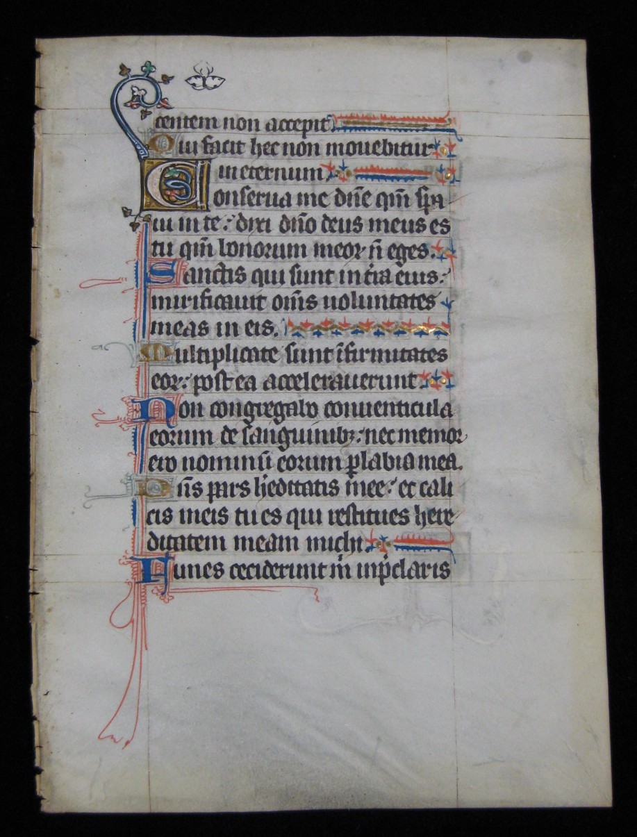 14th century Psalter leaf (France?)